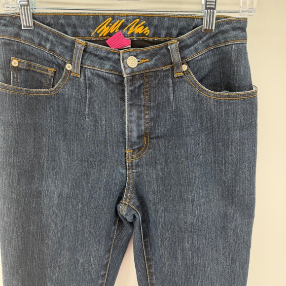 Bill Blass Womens Size 6 Stretch Bootcut Jeans Dark Wash Circular Fit - Picture 3 of 9